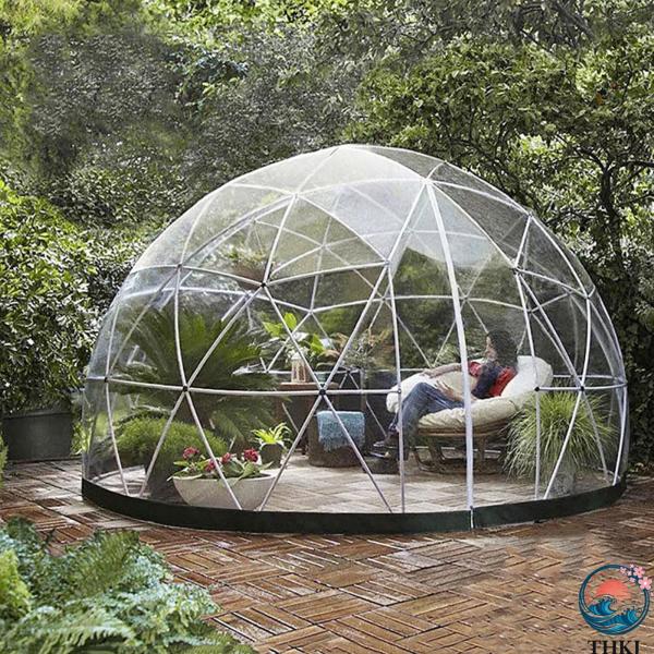 透明アウトドアテント バブルテントドームハウスキャンプテント インスタントポップアップクリアドームテ...