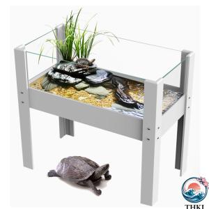 タートルボックス テラリウム 飼育ボックス 木製飼育ケージ 亀 THKJ 水槽 大きい 透明 リクガメ 飼育 カメの生息地天然松 高精細ガラス おしゃれ 空間になじむ