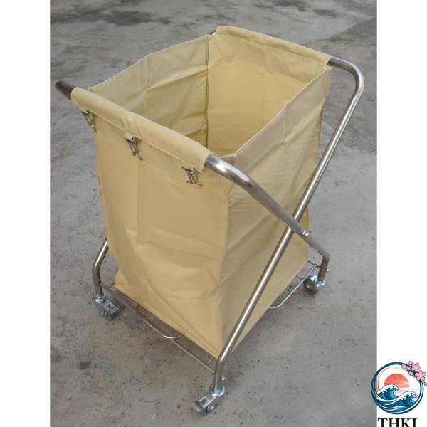 リネンカート 業務用 折りたたみ式ランドリーカート ーバスケット ホイール付き、250L（7ブッシェ...