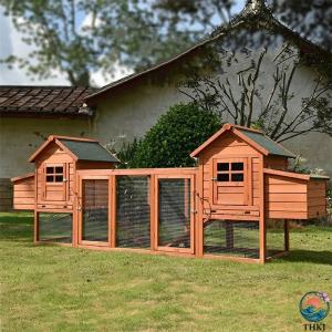 鶏小屋 屋外 木製 大型 鶏舎 ヘンハウス 砂瀝青屋根 耐候性 防雨/防風性/断熱性 家禽ケージ ウサギハッチ 七面鳥 アヒル ガチョウ飼育ケージ 家庭用 4つのネステ