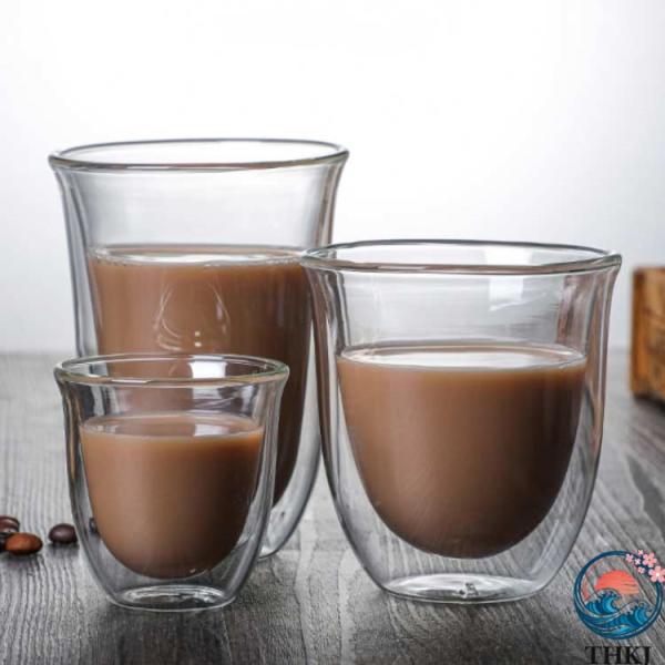 ガラスカップ 80ML ティーカップ 300ML 保温 6 個セット！ダブルウォールグラス 保冷 タ...