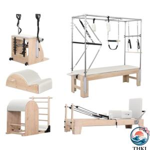 ピラティス大型器具5点セット キャデラック ラダーバレル THKJ リフォーマー ピラティスチェア コアベッド ステンレススチール製 おしゃれ 空間になじむ