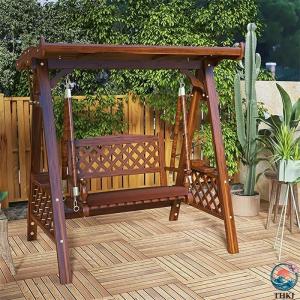 ブランコ ガーデンベンチ 木製ブランコ 大型ブランコ 炭化工程 厳選された THKJ 丈夫な木材 美しい木目 強力な耐荷重能力 壊れにくい 長寿命 中庭 公園 屋