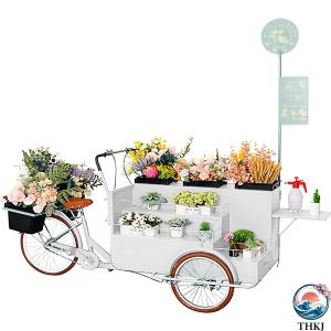 屋外用フラワーディスプレイカート 傘付きフラワー...の商品画像
