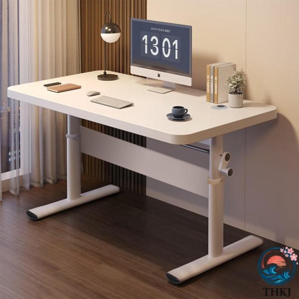 デスク 机 昇降式 高さ調整 65?90cm PCデスク ホワイト 幅80/100cm 奥行50cm...