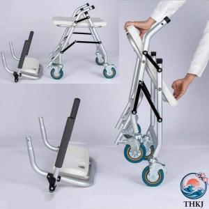 折りたたみ 入浴用車いす 介護 シャワーチェア ブレ一キ付き THKJ U型シート 軽量 お風呂椅子 キャスター付 背もたれ バスチェア 滑り止 おしゃれ 使いやすい