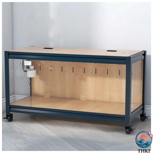 特大スペースハムスター ゲージ 鉄骨構造透明 内寸高さ40cm、3mm厚アクリル 両開きドアのデザイ...