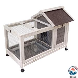 ウサギ小屋 鶏小屋 屋外 木製 ウサギケージ アスファルト屋根 防水仕様 掃除簡単 取り外し可能トレイ モルモット 小動物 飼育ケージ ピンク ホワイト ペットハウ