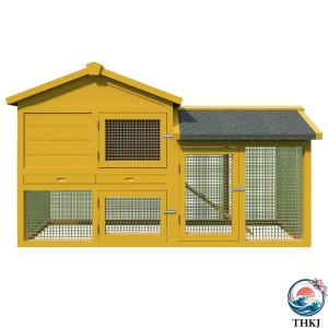 ウサギ小屋 2階建て 大型 木製 屋外用 ウサギケージ 防水屋根 鍵付きドア 水漏れ防止トレイ 家禽ケージ ペットハウス 小動物