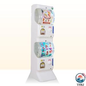 二段式ガチャマシーン ガチャガチャ 本体 2段式 業務用 大容量 ガチャガチャマシーン 価格設定:100〜400円 新改良プラスチックノブ 【ホワイ