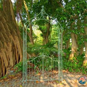 フラワーアーチ ゲート付き 鉄製 ローズアーチ ガーデンアーチ 薔薇バラ THKJ ばら ばら菜園 園芸 ガーデニングつる花 アイビー クレマチス 庭 園芸に便利