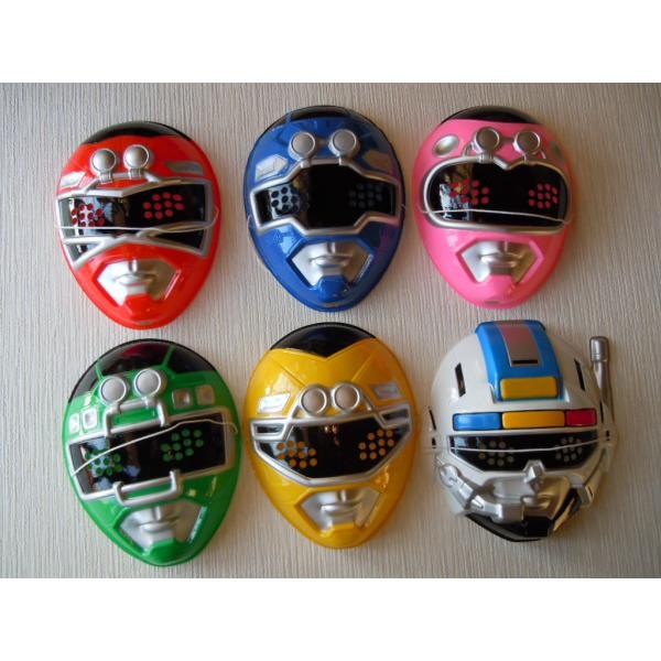 お面　激走戦隊カーレンジャー　6個セット　東映　1996年〜1997年　特撮テレビドラマ　スーパー戦...
