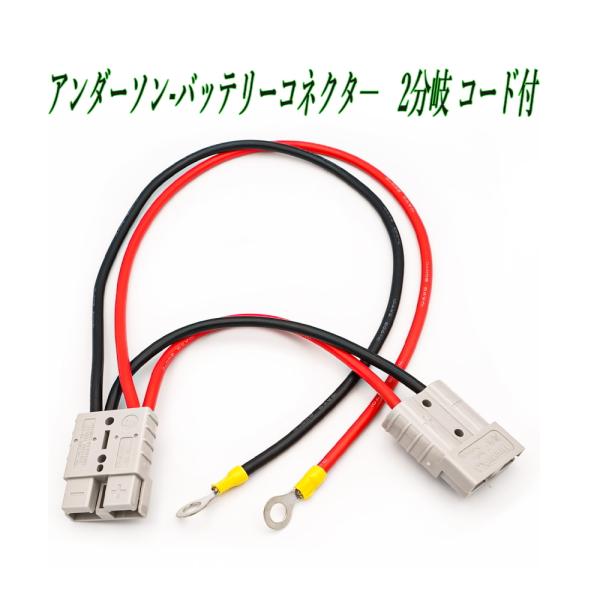 アンダーソン-バッテリーコネクタ― 50A 600V 10AGW２分岐ケーブル Anderson
