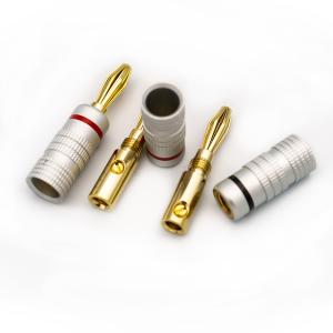 バナナプラグ 金メッキ 4本 赤と黒 スピーカ...の詳細画像1
