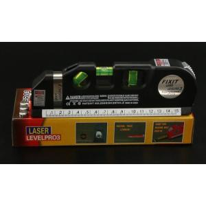 十字レーザー水平器メジャー レーザーレベル 水準器、1台4役