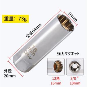 プラグソケット 16/14mm 12角 マグネ...の詳細画像4
