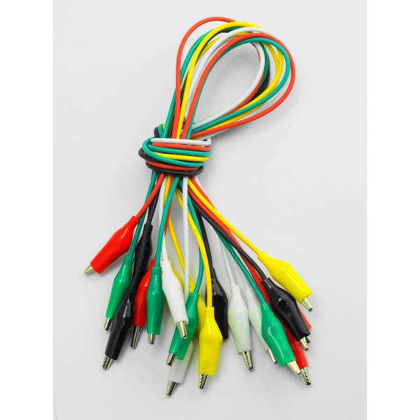 ワニ口クリップ 35ｍｍ 配線50cm 5色、10個セット