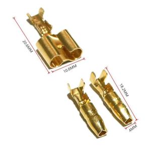 ダブルギボシ端子 20セット 金メッキ メス+...の詳細画像1
