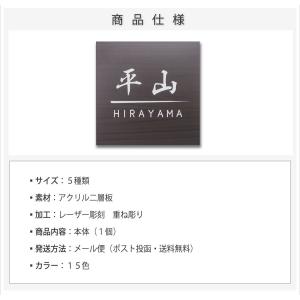 表札 戸建 マンション アクリル プレート 正...の詳細画像1