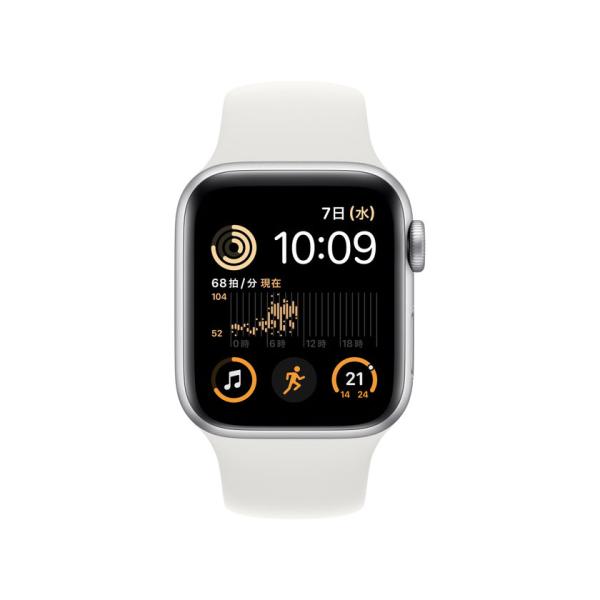 Apple Watch SE 第2世代 GPSモデル 40mm MNL93J/A シルバー+MKU8...