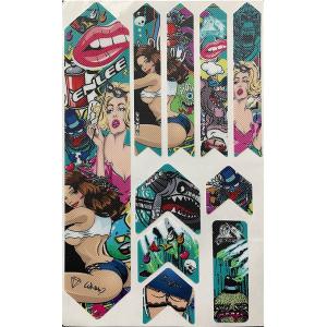 自転車フレームガードプロテクターステッカー（セクシー女性　カラー）