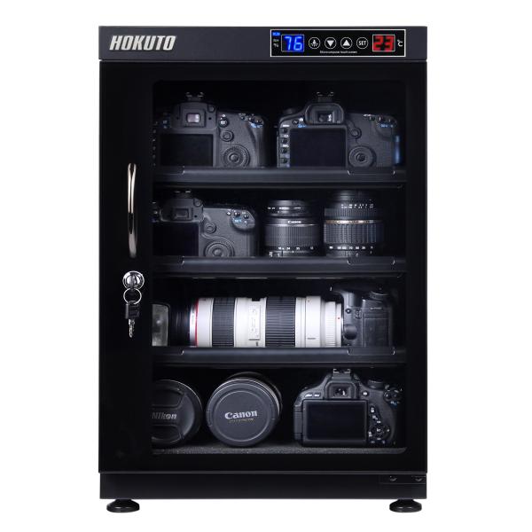 HOKUTO 防湿庫・ドライボックスHP-88EX 全自動除湿 電池交換不要 内蔵LED照明 引き出...