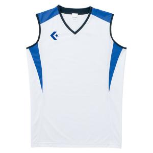 CONVERSE（コンバース）　ウィメンズゲームシャツ　CB351701　バスケットボール　ホワイト/Rブルー　15SS｜as-y
