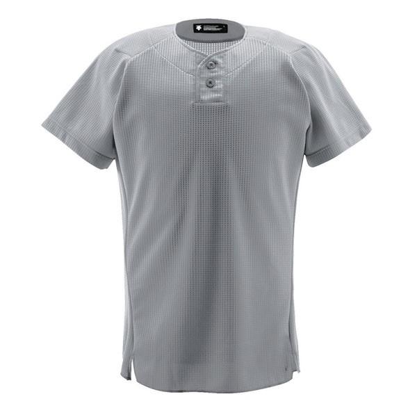 デサント（DESCENTE）　ユニフォームシャツ ハーフボタンシャツ　DB1012　野球　シルバー　...