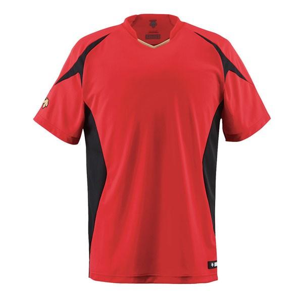 デサント（DESCENTE）　ベースボールシャツ　DB116　野球　Tシャツ　レッド　15SS