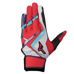 ＜ネコポス発送 送料無料＞ ミズノ（MIZUNO）　1EJEY55462  野球　ジュニア  バッティンググローブ  ウィルドライブ レッド 両手用  25SS｜as-y