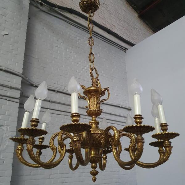 #2243【1940年代 】シャンデリア ヨーロッパ アンティーク 照明 PSE表示品 PL保険付