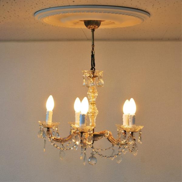 #2979 アンティーク照明 シャンデリア5灯 1940年代  フランス PSE表示品 PL保険付
