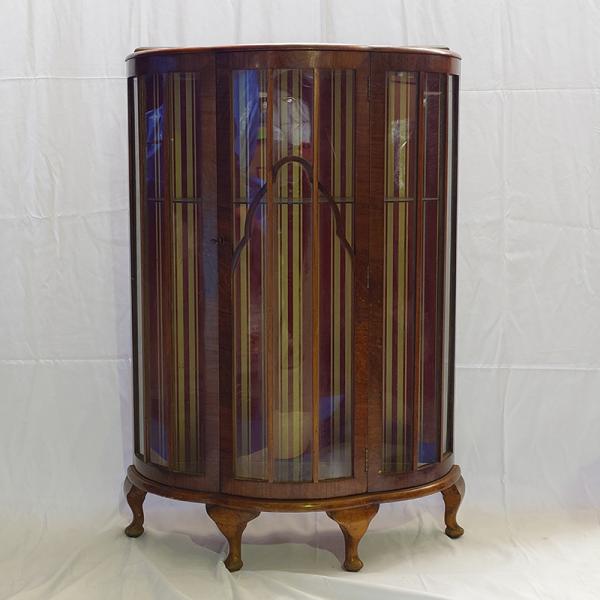 ＃3517アンティーク家具UKイギリス原産1930年代ディスプレイキャビネットヴィンテージ キャビネ...
