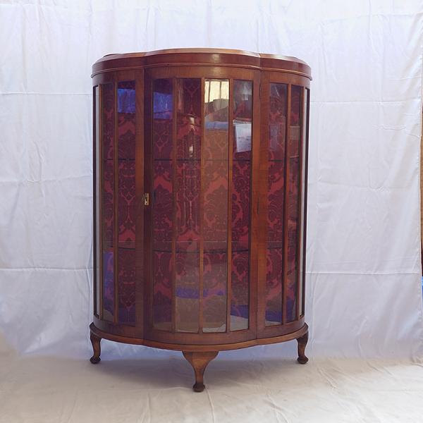 ＃3526アンティーク家具UKイギリス原産1930年代ディスプレイキャビネットヴィンテージ キャビネ...