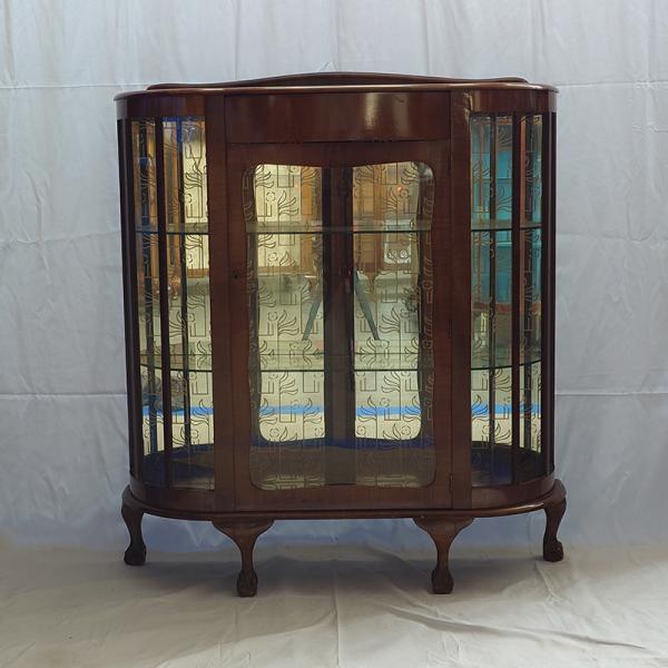 #3528 アンティーク家具UKイギリス原産1930年代逸品引き出し付ディスプレイキャビネットヴィン...