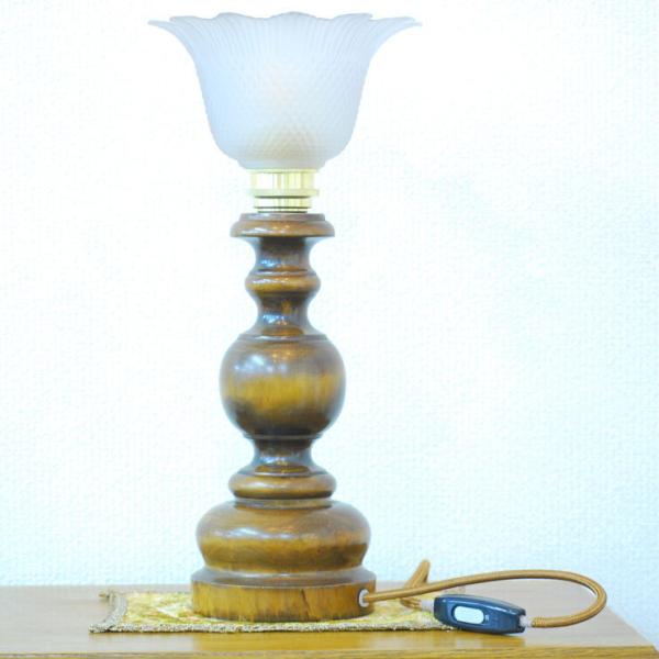 #9011aスタンド照明本物アンティーク照明1940年フランス原産テーブルランプ1灯本体ウッド製PS...