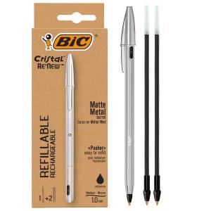 BIC ボールペン クリスタルRe'New 1.0 油性 黒 替芯2本入｜Asada netヤフーショップ