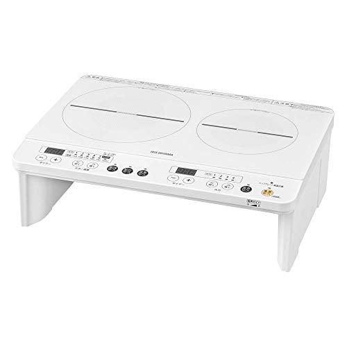 アイリスオーヤマ IHクッキングヒーター ホワイト 脚付 1400W 音声ガイダンス付 IHK-W1...