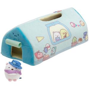 【商品】＊すみっコぐらし　ぬいぐるみティッシュカバー（すみっ湖ver.）1点 San-X（サンエックス） とかげとおかあさん ぬいぐるみティッシュ