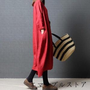 シャツワンピース レディース 春秋 マキシ丈ワ...の詳細画像5