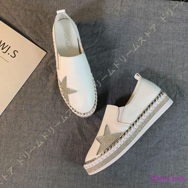 大きいサイズ 歩きやすい スリッポン レディース 厚底靴 お洒落 スニーカー キラキラ ラメスリッポ...