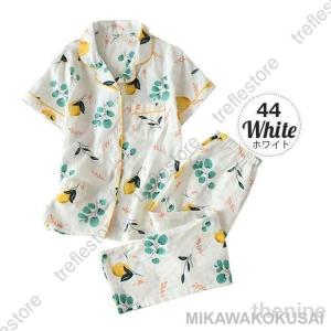 パジャマ 半袖 前開き ガーゼパジャマ 短パン...の詳細画像5