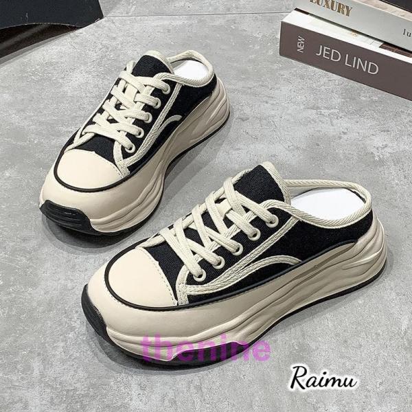 ウェッジソール 厚底 スニーカー かかとなし レディース スリッポン スリッパ スポーツサンダル レ...