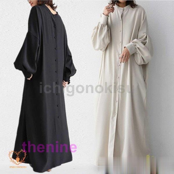 シャツワンピース ワンピース レディース ロングワンピ 大きめ 2WAY カーディガン 長袖 羽織り...