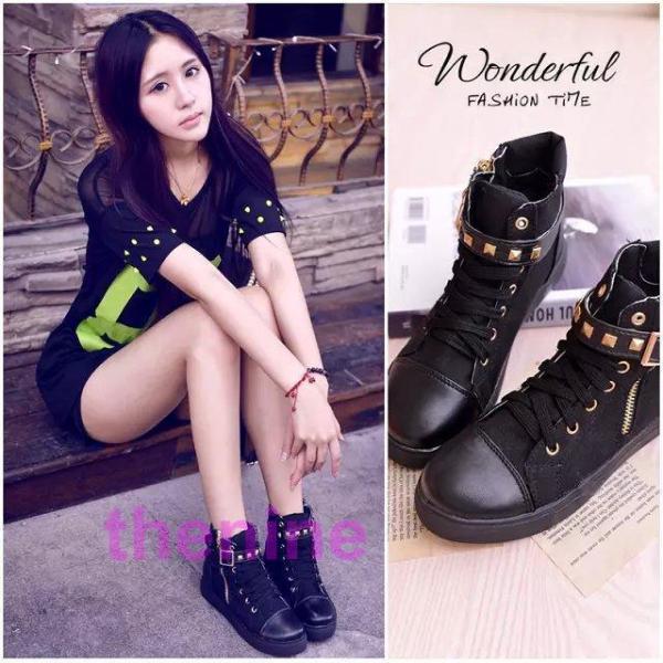 スニーカー レディース 厚底シューズ ハイカット インソールシューズ スポーツ靴 ファスナー付き 軽...