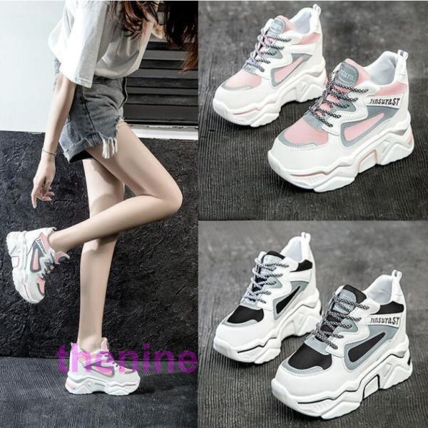 スニーカー 厚底靴 インヒール ハイカット ウォーキングシューズ 美脚レディース カジュアルシューズ...