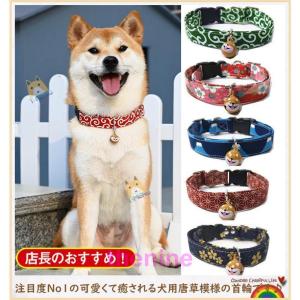 犬 首輪 唐草模様 犬の首輪 からくさ バックル首輪 柴犬 日本犬 可愛い