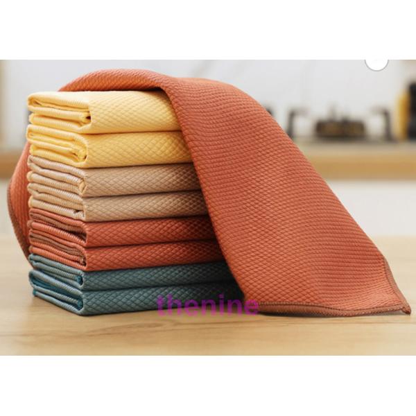 うろこのクリーニングクロス、吸水速乾な台拭き雑巾、磨き用リントフリーのキッチンタオル、鏡、ガラス、ス...