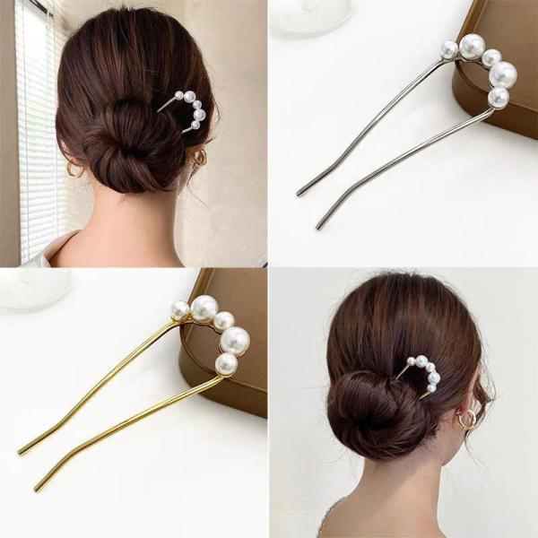 かんざし 簪 ヘアコーム Ｕピン U字型 ヘアアクセサリー レディース 女性  パール調 髪留め 髪...