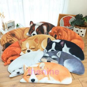 玄関マット カーペット ワンちゃん フロアマット 洗える 3D犬柄ラグ